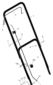 Handle Assembly Diagram and Parts List for 201030X192A 2001 Briggs and Stratton Lawn Mower